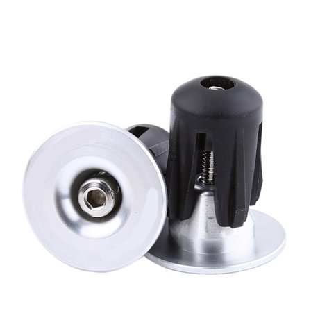 2 kpl Värikkäät Alumiiniset Polkupyörän Ohjaustangon Päätytulpat (Hopea)