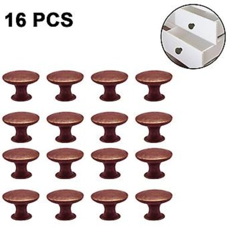 16 stk skapdørknapper, 30mm vintage kommodeknapper, skuffeknapper sett, runde skuffehåndtak, dørhåndtak, skaphåndtak, møbelknapper, rød