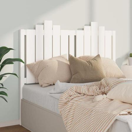 Vidaxl Sänggavel Vit 126x4x110 Cm Massiv Furu Vit