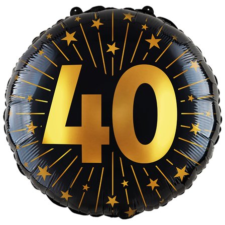 Folieballon med Stjerner og Tallet 40