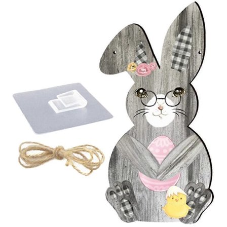 Påskehare Træ Hængende Skilt Plade Påske Hjem Vindue Væg Dør Dekoration