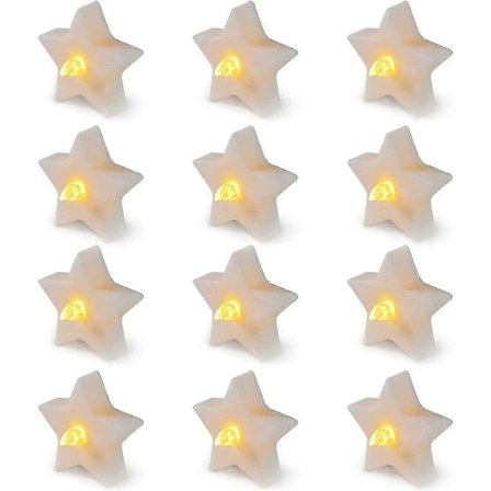 Creative Star Shape Decorative Flameless Candle 12pcs