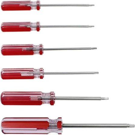 6-delt trekantet skrutrekker sett, magnetiske trekantede skrutrekkerbits 1,8 mm 2,0 mm 2,3 mm 2,7 mm 3,0 mm 4,2 mm leker