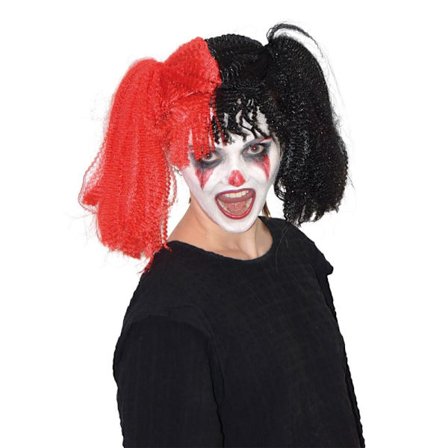 Jester HarleyQuin Peruk Svart Röd