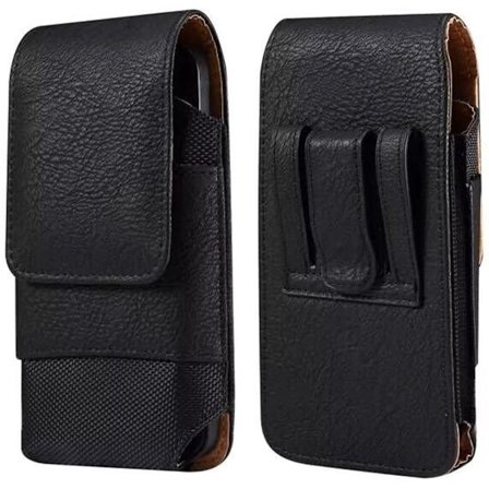 Mobiltelefon Bältesväska, Svart, Läder, Unisex