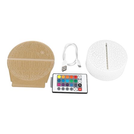 3D LED Farverig Akryl Planet Natlampe USB Genopladelig med Fjernbetjening til Soveværelsesindretning