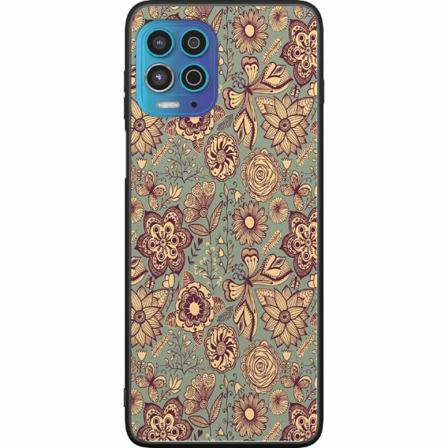 Motorola Moto G100 Svart Skal Vintage Flowers