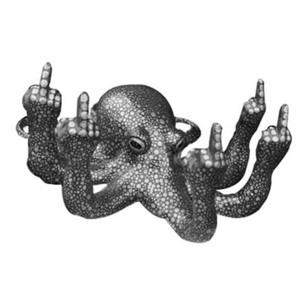 Kapinallinen mustekala-koriste - musta, luovat hartsikoristeet, puutarha- ja maalaistalokoristeet, pöytäkoristeet