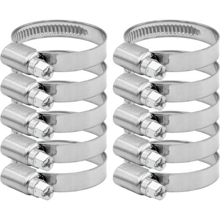 Ruostumattomasta teräksestä valmistettu letkunkiristin, halkaisija 33-57 mm, 10 kpl