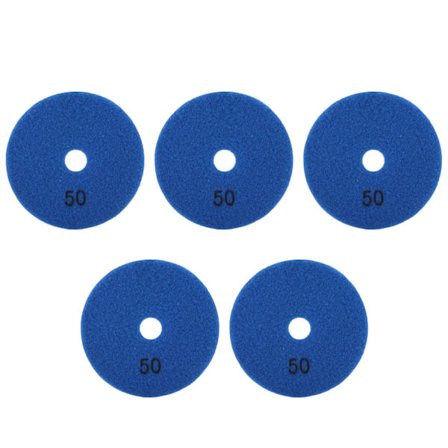 5 stk. 4 tommer diamant vådslibningspuder blødt slibeskive sæt til marmor granit keramik 50 korn