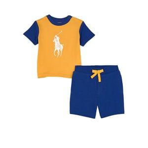 Kids - Ralph Lauren Multicolor Color-blocked T-shirt And Shorts Set 24 Months - Clothing sets - 24 months - Blue