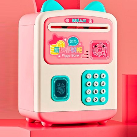 Mini pengeautomat Elektronisk bankboks PINK