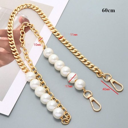 Metalliketjuhihna Laukut Käsilaukun Kahvat GOLD 60cm