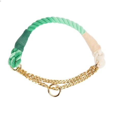 Halsband för hund P-kedja Gradient Mjukt spänne Bekvämt Nylon Justerbart Husdjurshalsband för stora, medelstora och små valpar(L)