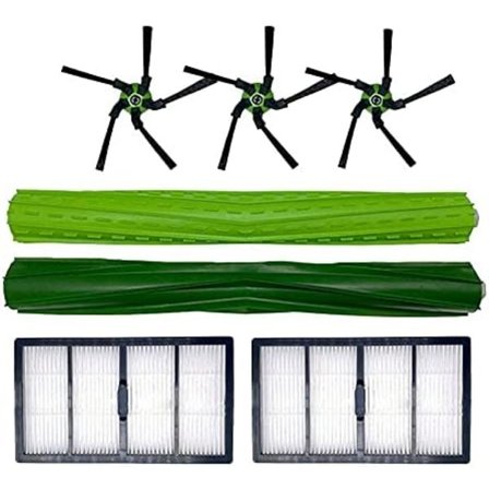 Roomba S9 S9+ Støvsuger Reservedele - Sidesk børster - Børstesæt til Roomba S9 og S9+ Robotstøvsuger - Farve: Grøn og Hvid