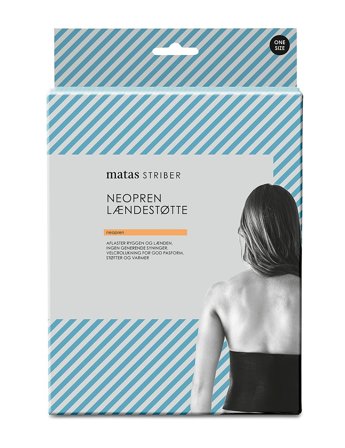 Matas Striber Neopren Lændestøtte Sort Onesize, Medicin & Pleje, Støttebind, Rygstøtte
