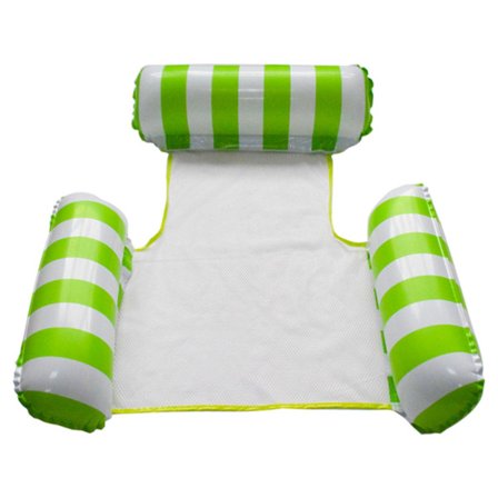 Fällbar poolvattenstol uppblåsbar hängmatta strandlounge stolar sjö utomhus PVC mjuk nylonnät flytande säng