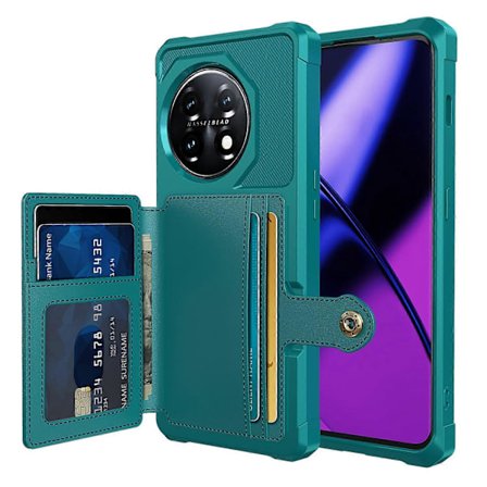 ZM03 Støtsikkert deksel til OnePlus 11 5G PU-lærbelagt TPU-telefondeksel med kortholder, støtte