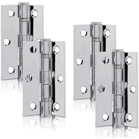 (2 par) 2 tommer polerede krom kuglelejer dørhængsler, ståldørhængsler til trædøre