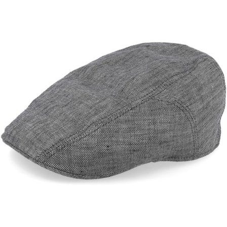 Stetson - Grå flatcap Keps - Ivy Cap Linen Fishgrat Grey Flat Cap @ Hatstore