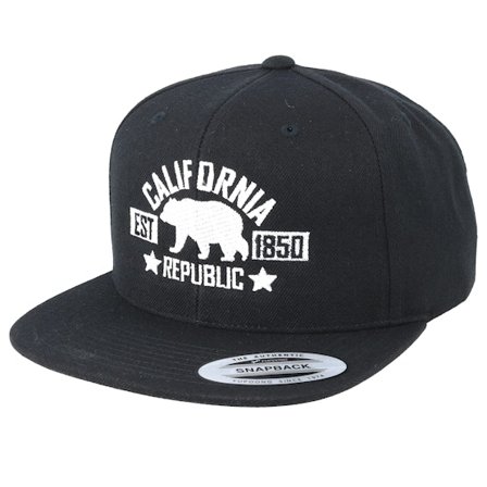 Iconic - Noir Casquette - California Republic Black Snapback @ Hatstore