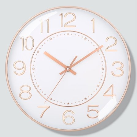 8 tommers stille veggklokke - gyllen skrift, moderne stue veggklokke, enkel stille kvartsklokke for hjemmet