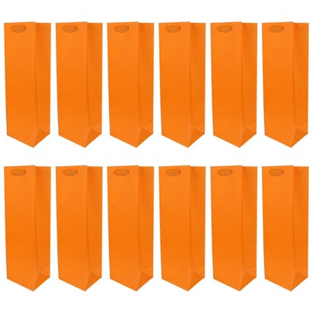 Små Papperspåsar Exklusiva Påsar Förpackning Orange 35x11cm Dammtät Fuktabsorption 12st