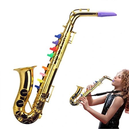 Musikalsk Trompet Leketøy - Saksofon Simuleringsinstrument for Barn | Pedagogisk Musikkleke i Plast Gave til Småbarn