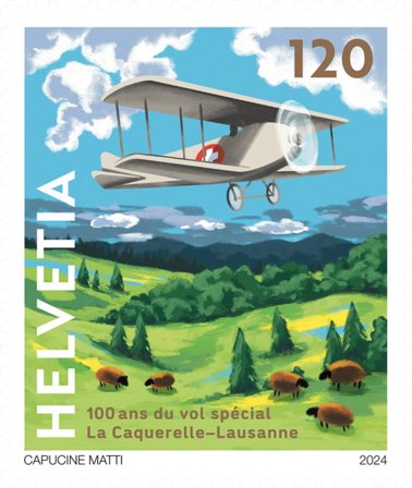 Schweiz - 100 års jubilæumsflyvning - Postfrisk frimærke