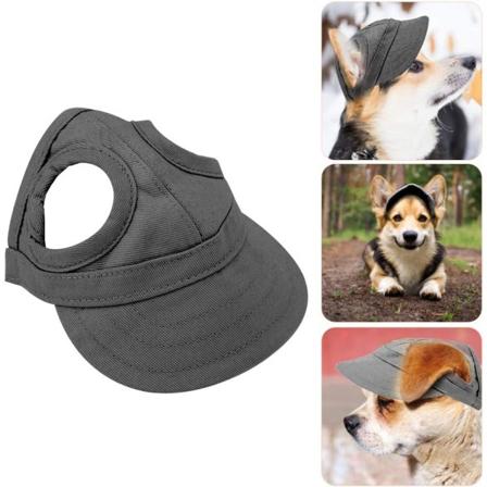 (L-Svart) Hund Sportmössa Katt Kep Husdjur Utomhus Solskydd Mode Solhatt Justerbar Randig Sommar Resemössa Med Öronhål CDQ