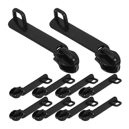 6 stk. Universal Lynlås Udskiftningssæt til Bagage Øjeblikkelig til Knækkede Lynlåse Sort Kraftig Lynlås Reparationssæt Lynlås Reparationsværktøj