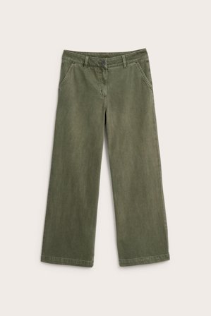 Kappahl | Leveät tvillihousut Vihreä 46 | Vihreä