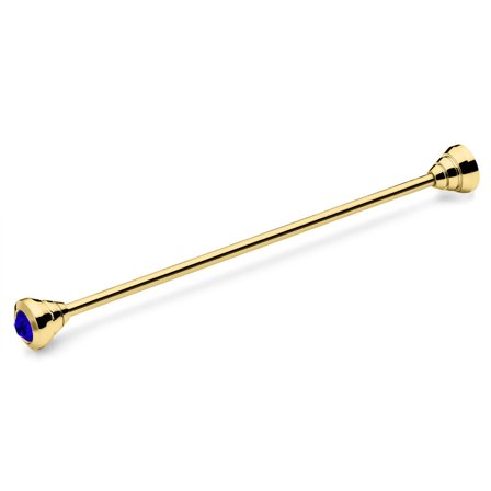 Épingle de col de chemise dorée avec zircone bleue pour hommes - Épingles de cols de chemises