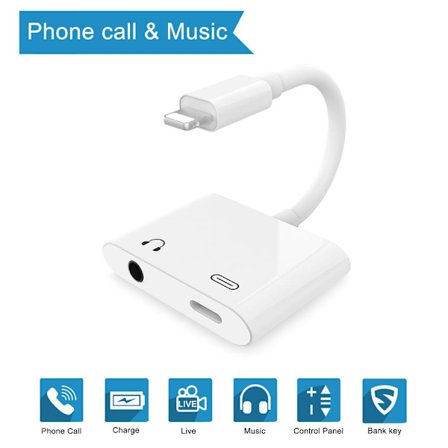 NÖRDIC Lightning-sovitin 1x audio 3,5 mm ja 1x Lightning