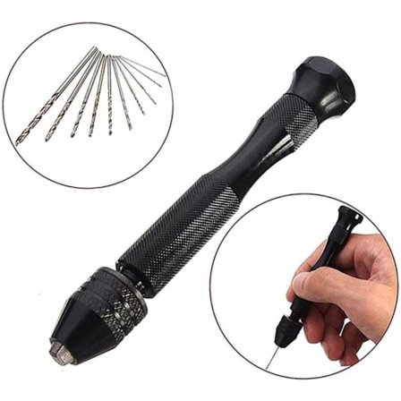 Håndbor med 10 forskjellige bits Svart 0.6-2.0 mm