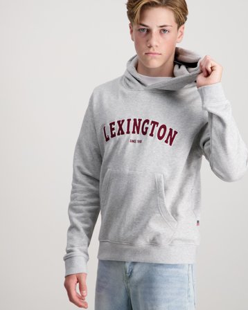 Lexington Lucas Logo Organic Cotton Hood Gris Sweats à capuche Garçon - Kids Brand Store