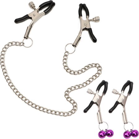 Kropskæde Kropsklemmer med Kædehalskæde Kropssmykker Ikke-Piercing Fake Kropsclips Smykker Ring til Kvinder Brystvorteklemmer med Kædehalskæde - Sølv