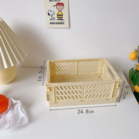 2st Mini hopfällbar förvaringslåda i plast skrivbord