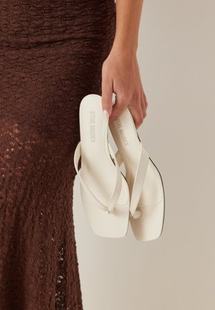 Steve Madden - Tracie Leather Sandal - 107 White Leather