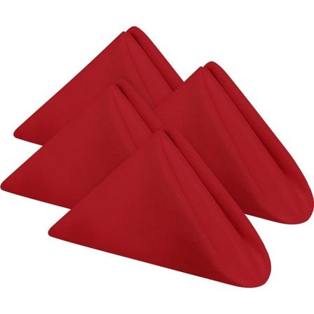 Tygservietter [24-pakning, rød] - 43 x 43 cm, 100 % polyester, kantet, vaskbar, passer til fest, bryllup, middag