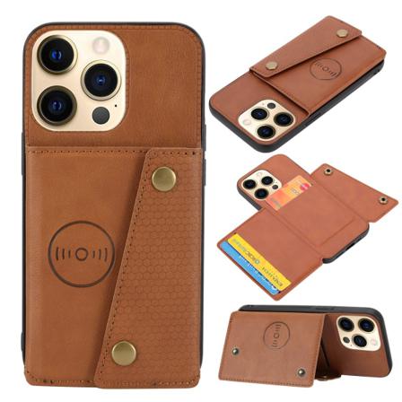 Iphone 14 Pro Max - Skal Med Korthållare Ljusbrun