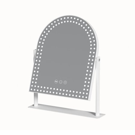 FENCHILIN Hollywood Makeup Spejl med Lys 360° Drejelig Justerbar Belysning Bordpladespejl 25 x 30 cm Hvid