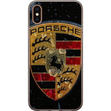 Kompatibelt Mobildeksel til Apple Apple iPhone X Porsche logo plakat luksusbilmerke krest sportsbil emblem Stuttgart klassisk retro design bil kunst