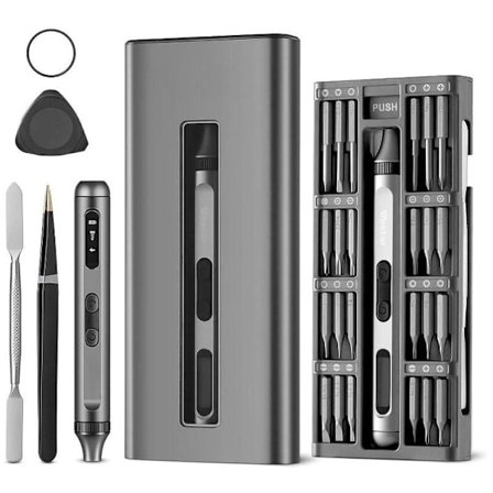 52-i-1 Precision Elektrisk Skruvmejselsats med 48 Magnetiska Bits, Uppladdningsbar, Kompatibel med Telefon Kamera Klocka PC Drönare