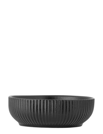 Bloomingville Neri Bowl, Black, Stoneware - Black - Ø 17 CM