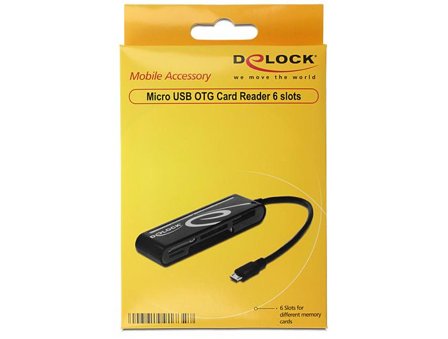 Delock Micro USB OTG Card Reader 5 Slot - kortleser - USB