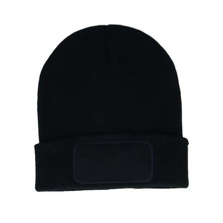Beechfield - Noir cuff Bonnet - Black Original Patch Cuff @ Hatstore