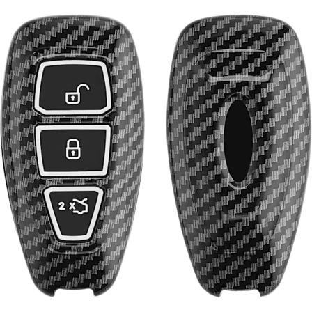 Auton avaimen lisävaruste, joka on yhteensopiva Ford Keyless Go 3-painikkeen kanssa - Suojakuori, pehmeä muovi ca Noir