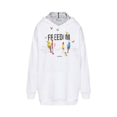 RED Valentino, Bluza z kapturem Biały, Kobieta, Rozmiar: S