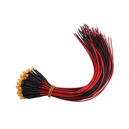 50 kpl esikytketyt Dc12v hajautetut Led-diodit moniväriset valot 3mm oranssi (#2)